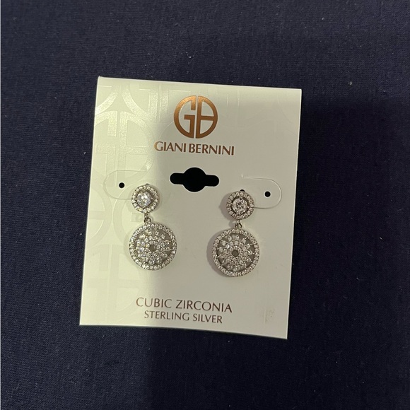Giani Bernini sterling silver and cz pierced earrings. NWT - Picture 2 of 5